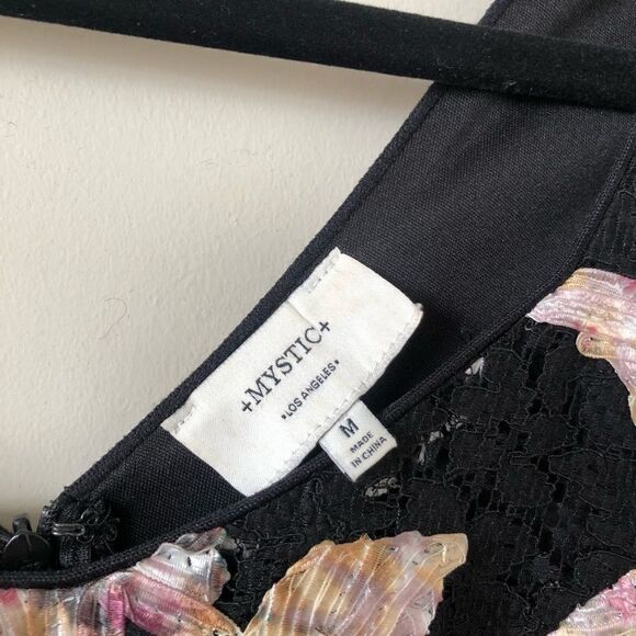 Mystic Black Lace Multi Colour Floral Dress - Picture 6 of 7